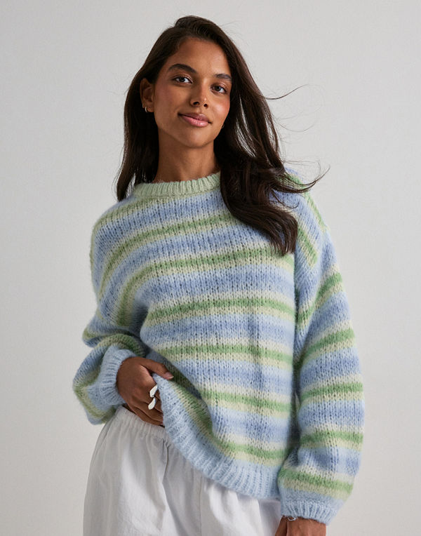Vero Moda Vmmaybe Stripe Ls O-Neck Pullover N - Blå