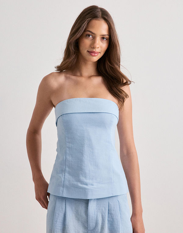 Only Onlemmia S/L Tube Top Pnt - Blå