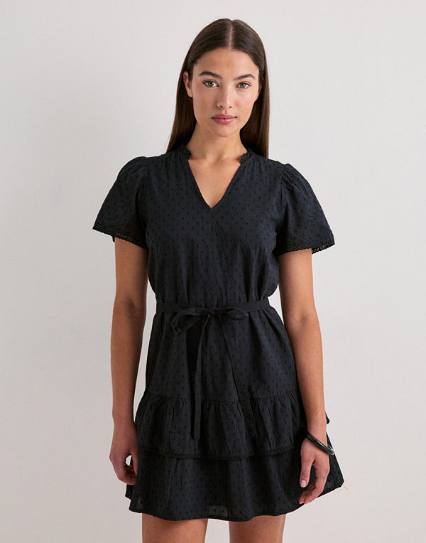 Vero Moda Vmtrine Ss Short Lace Dress Wvn Noo - Svart