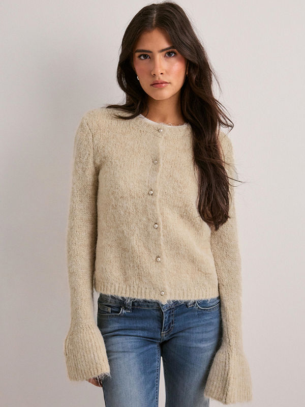 Vero Moda Awleah Lori Ls O-Neck Knit Cardigan - Beige