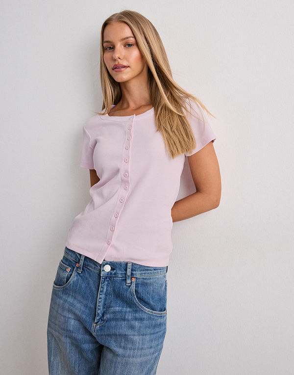 Pieces Pcmay Ss Cardigan Top Jrs Bc - Rosa