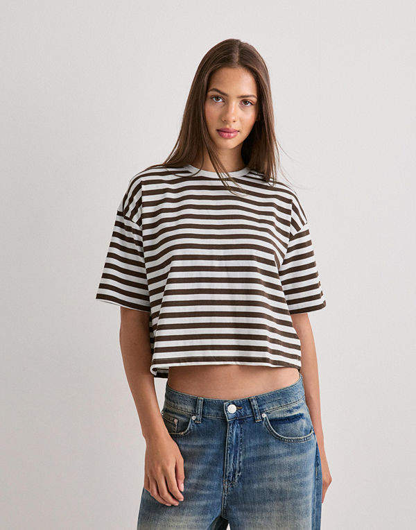Pieces Pcsadie 2/4 Boxy Tee Jrs Noos - Brun