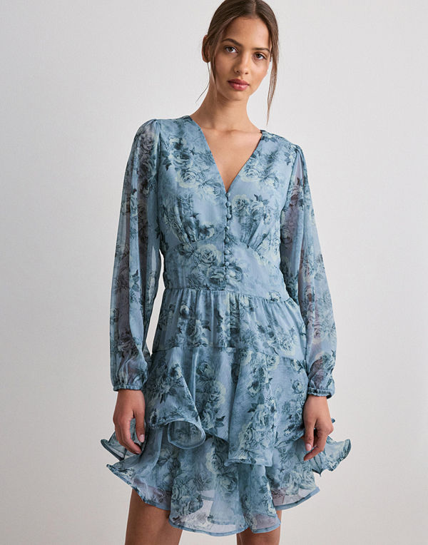 Neo Noir Mabella Crepe Print Dress - Blå