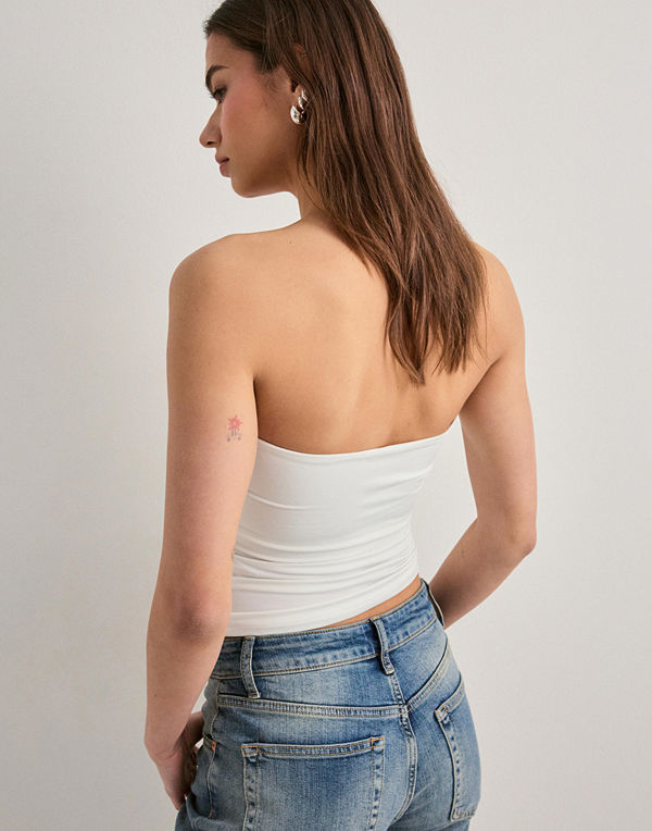 Nelly Built In Bra Tube Top - Vit