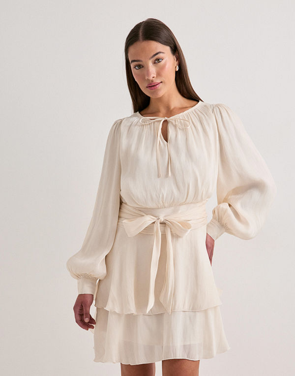 Vero Moda Vmelisa Ls Detail Short Dress Exp - Vit