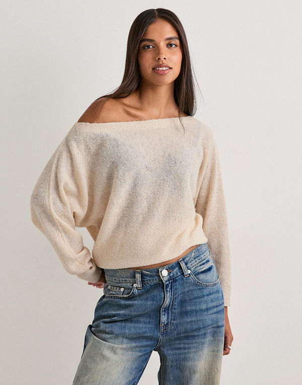 Nelly Slouchy Knit Sweater - Beige
