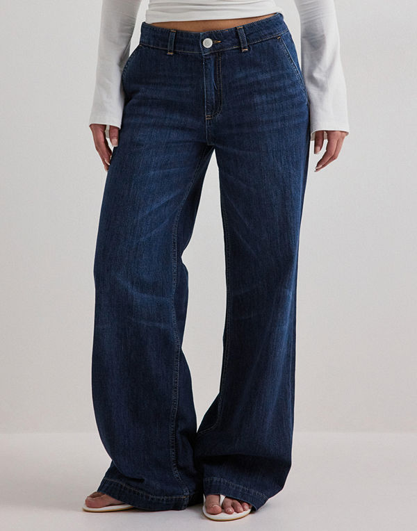 Nelly Loose Denim Suit Pants - Blå