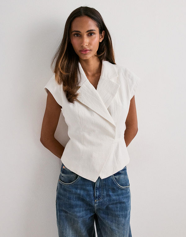 Neo Noir Salima Ramie Waistcoat - Vit