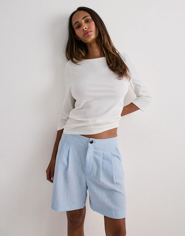 Only Onlemmia Hw Pleat Shorts Pnt - Blå