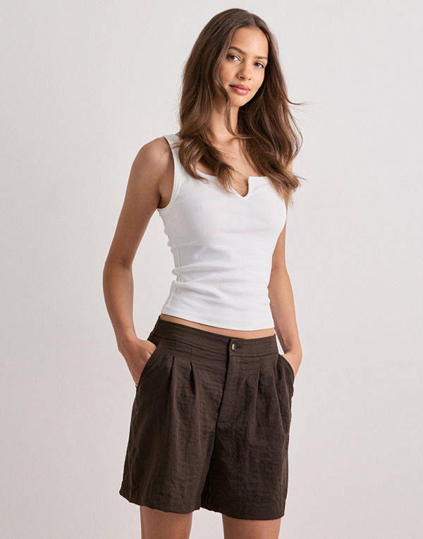 Only Onlemmia Hw Pleat Shorts Pnt - Brun