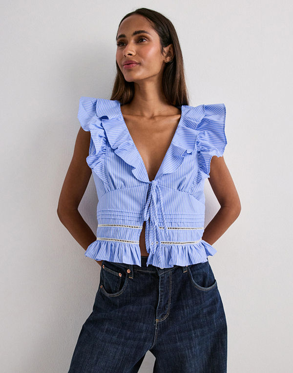 Neo Noir Jolia Stripe Top - Blå