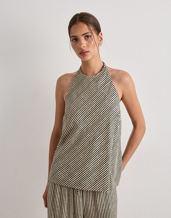 Only Onlrosa Jeona Halter Top Wvn - Rutigt/Randigt