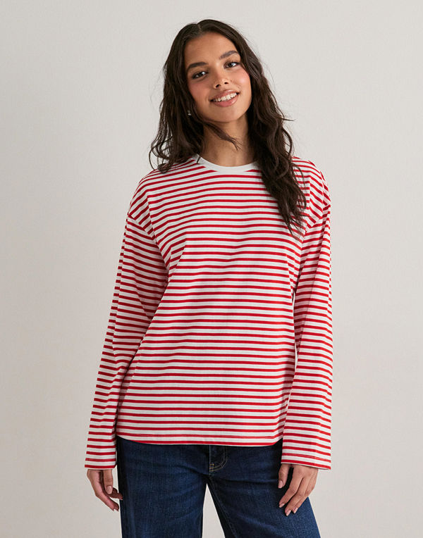 Pieces Pcsadie Ls Top Noos - Röd