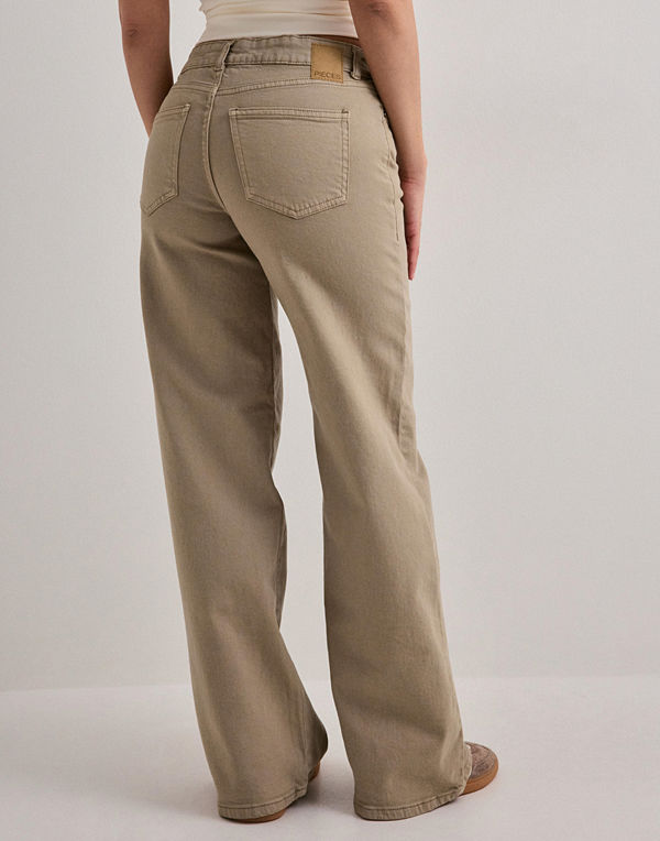 Pieces Pcselma Lw Wide Colored Noos Jeans - Beige