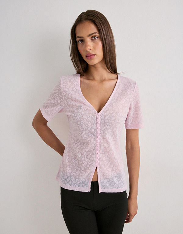 Pieces Pcbaisy Ss Cardigan Jrs Bc - Rosa
