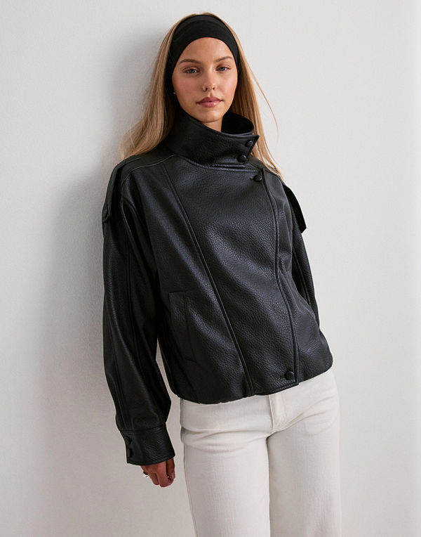Nelly PU Bomber Jacket - Svart
