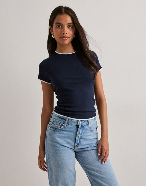 Nelly Double Look Tee - Blå