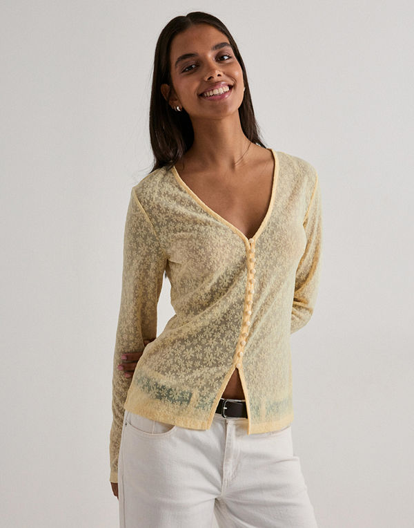Pieces Pcbaisy Ls Cardigan Bc - Gul