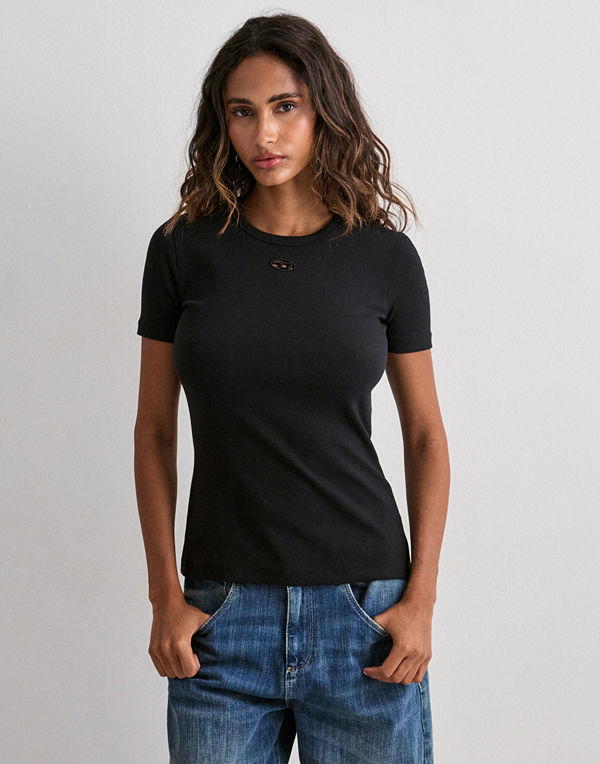 Diesel T-ribber-od T-shirt - Svart