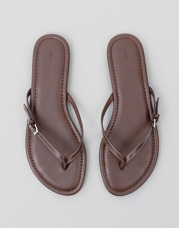 Nelly Contrast Flip Flop - Brun