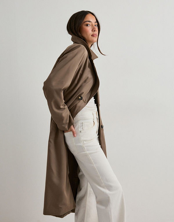 Pieces Pcscarlett Ls Trenchcoat Noos - Brun