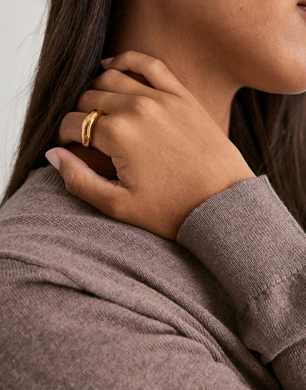 Muli Collection Arc Melt Ring - Guld