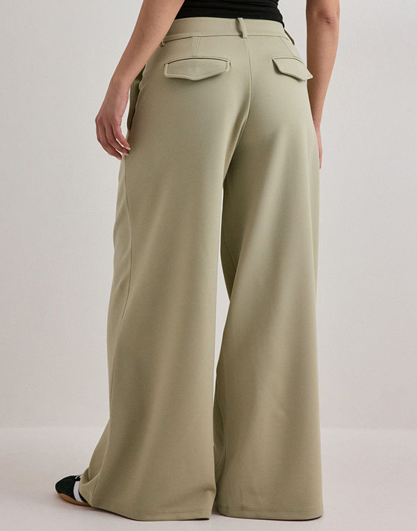 Nelly byxor Keep It Up Wide Leg Pants - Grön