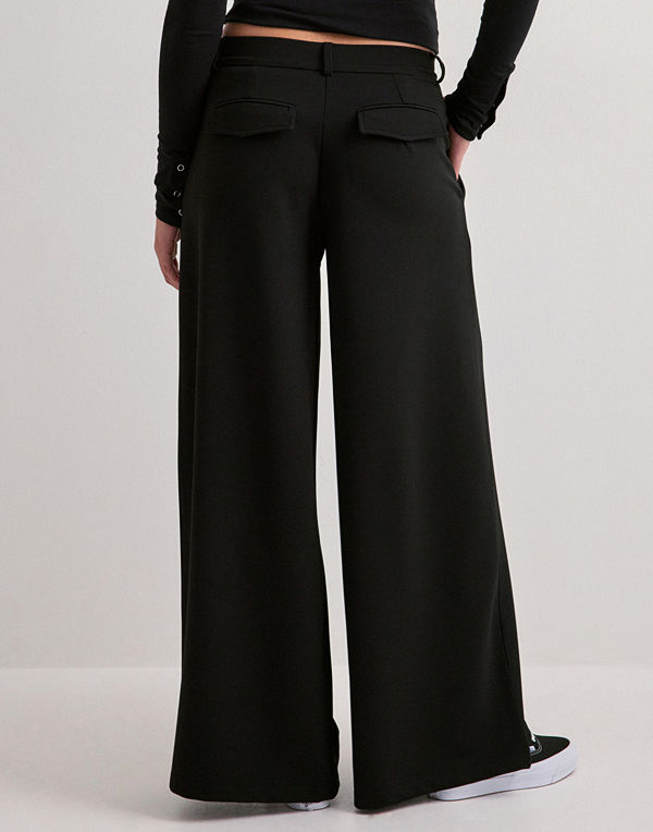 Nelly byxor Keep It Up Wide Leg Pants - Svart