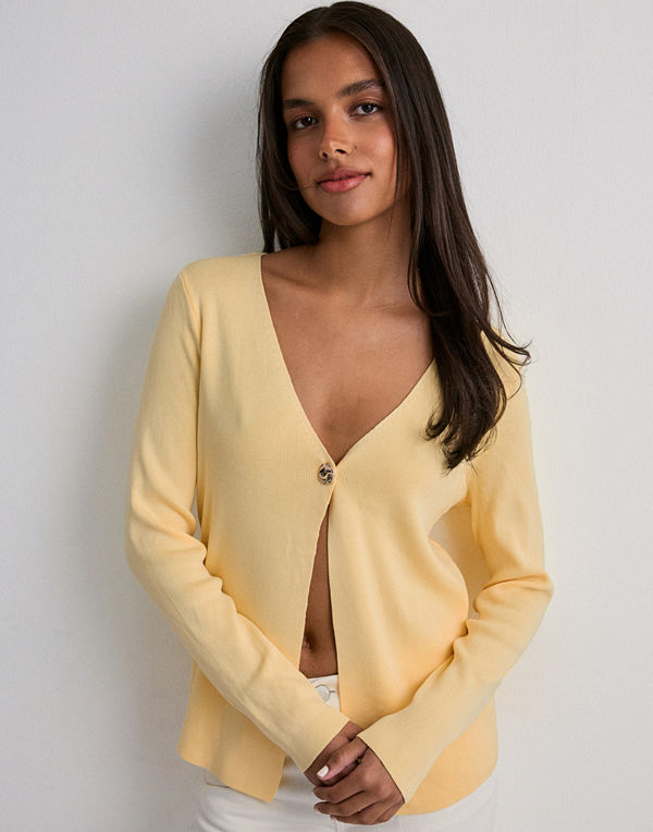 Vero Moda Vmhailey Ls Knit Cardigan Jrs Exp - Gul