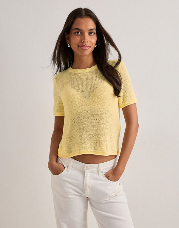 Only Onlsunny S/S Pullover Knt Noos - Gul