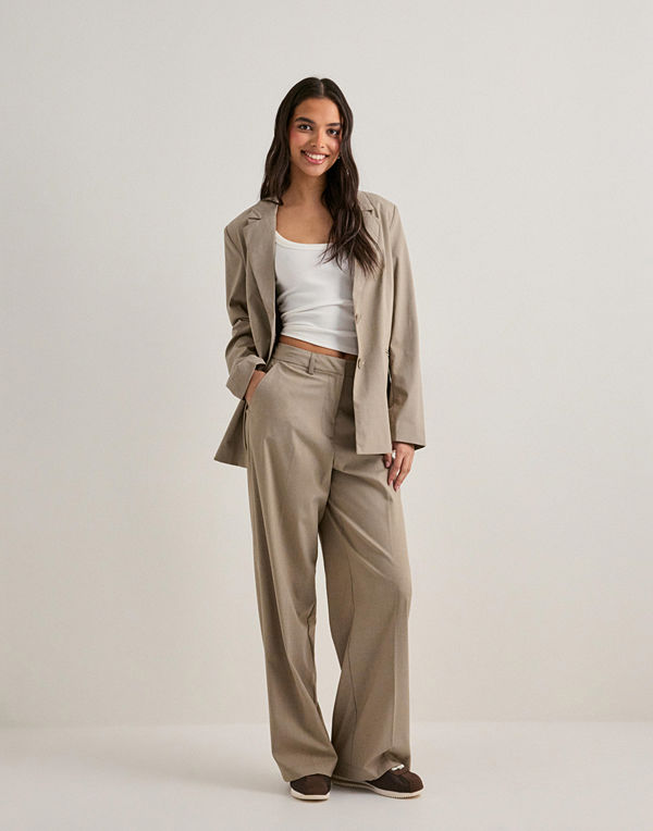 Pieces Pcrosa Ls Loose Blazer Noos Bc - Beige