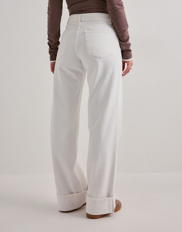 Only Onlella Mw Wide Fold Up Dnm White T - Vit