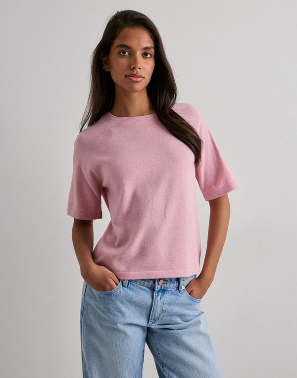 Pieces Pcbree Ss O-Neck Knit Noos Bc - Rosa