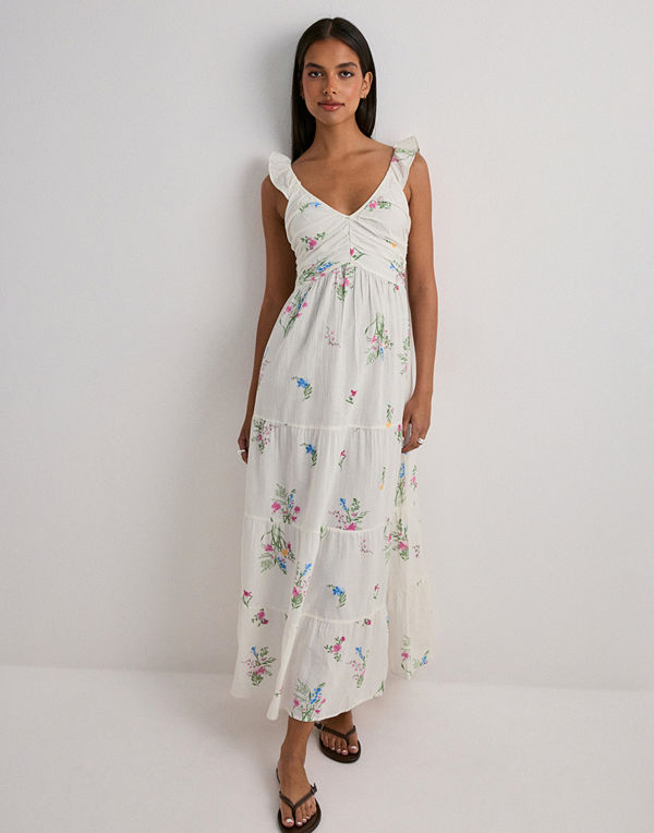 Vero Moda Vmdicthe Sl Frill Ankle Dress Wvn G - Blommig
