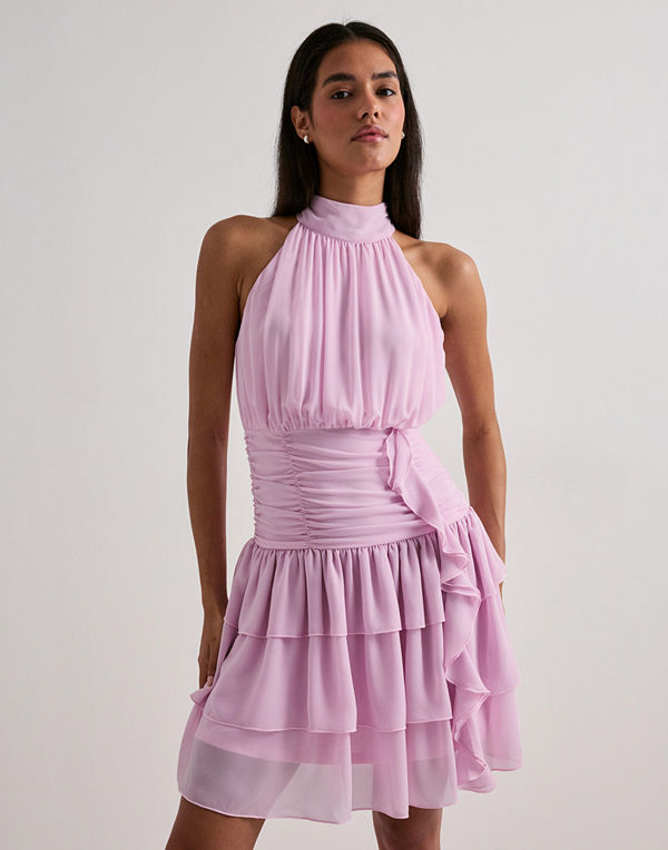 Vero Moda Vmserena Sl Frill Short Dress Wvn - Rosa
