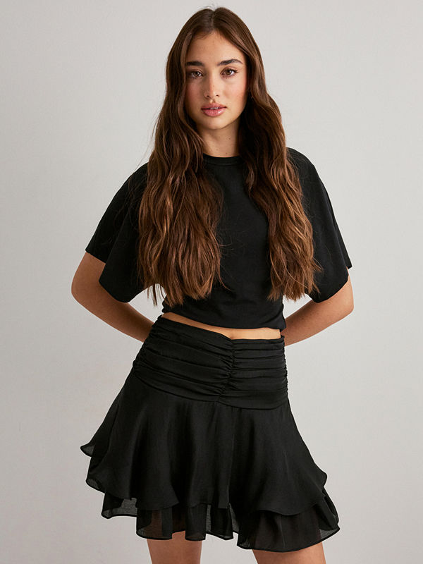 Neo Noir Janie Frill Skirt - Svart