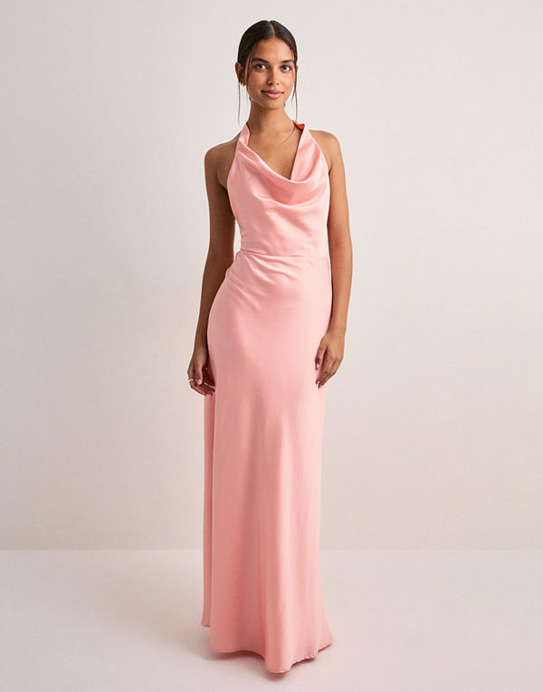 Nelly Halter Bow Dress - Rosa
