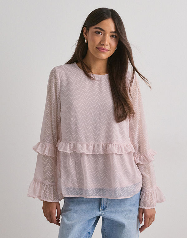 Pieces Pcbabette Ls Top Wvn - Rosa