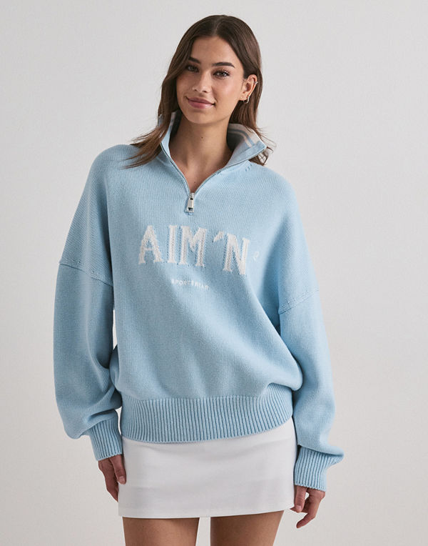 Aim'n College Knitted Half Zip - Blå