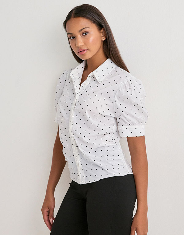 Neo Noir Frannie Dot Shirt - Vit