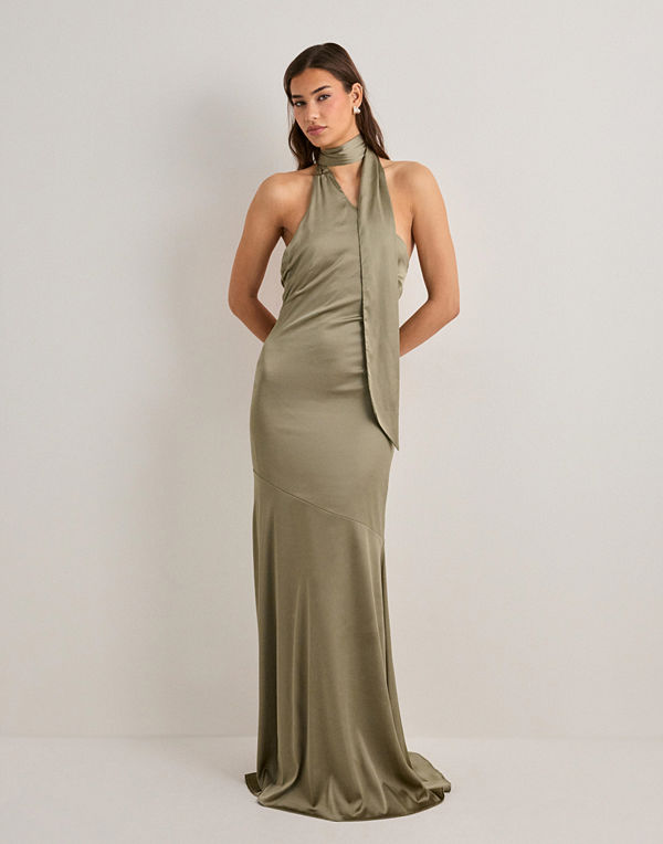 Nelly Perfect Shawl Dress - Grön