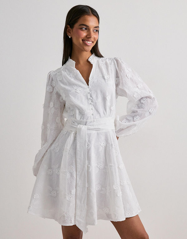 Neo Noir Monnie Embroidery Dress - Vit