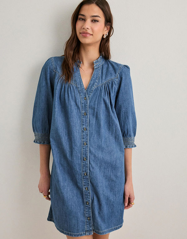 Only Onlraya 3/4 Dress Dnm Akm - Blå