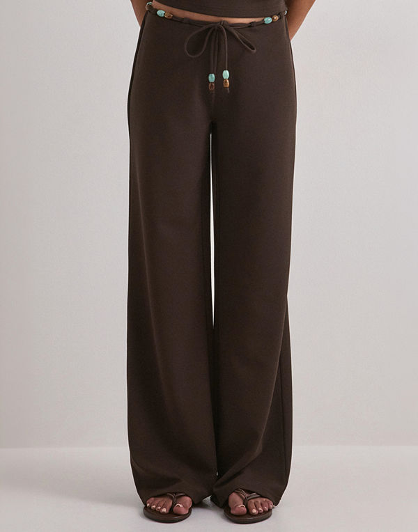 Nelly byxor Tie Bead Pants - Brun