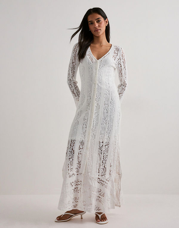 Vero Moda Vmkennedy Ls Ankle Dress Jrs Exp - Vit