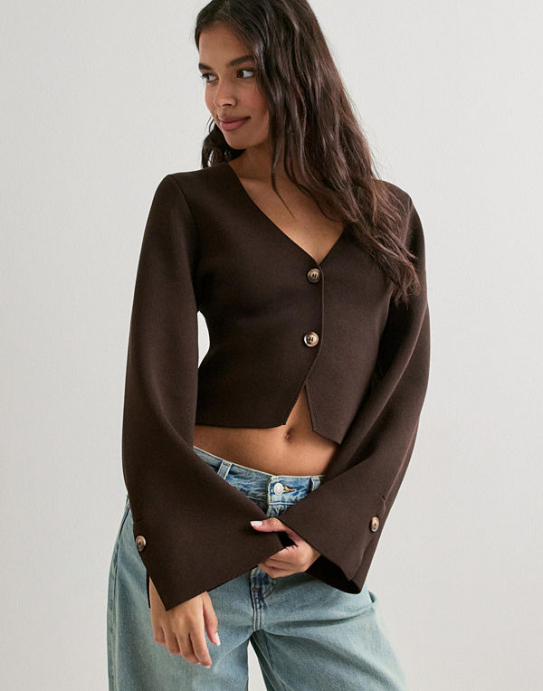 Neo Noir Fulvia Knit Blouse - Brun