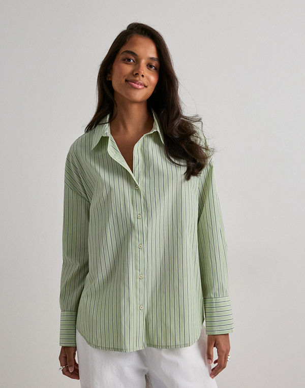 Only Onloregon Alva Ls Reg Shirt Noos Wv - Grön