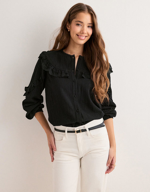 Pieces Pcraline Ls Top Bc - Svart