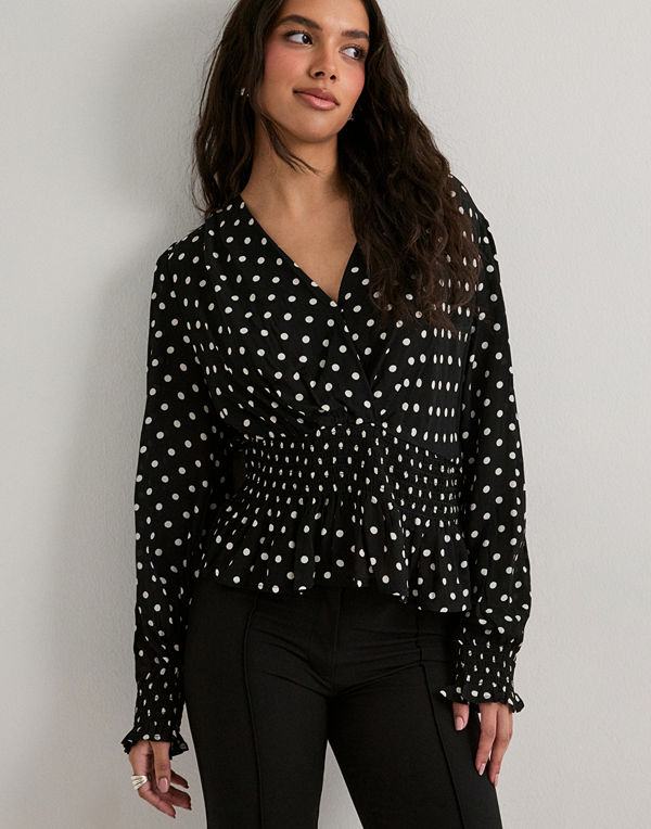 Neo Noir Tamona Crepe Dot Blouse - Svart