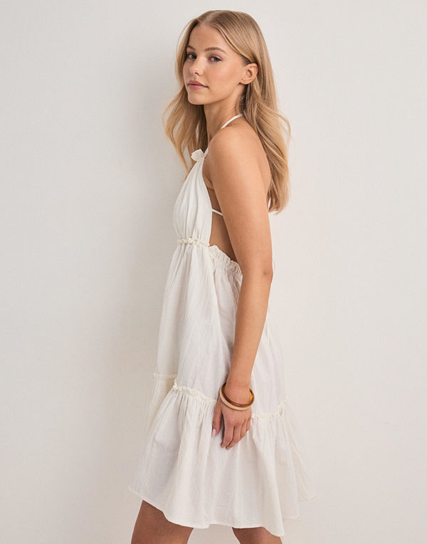 Pieces Pckiana Sl Dress Wvm Bc - Vit